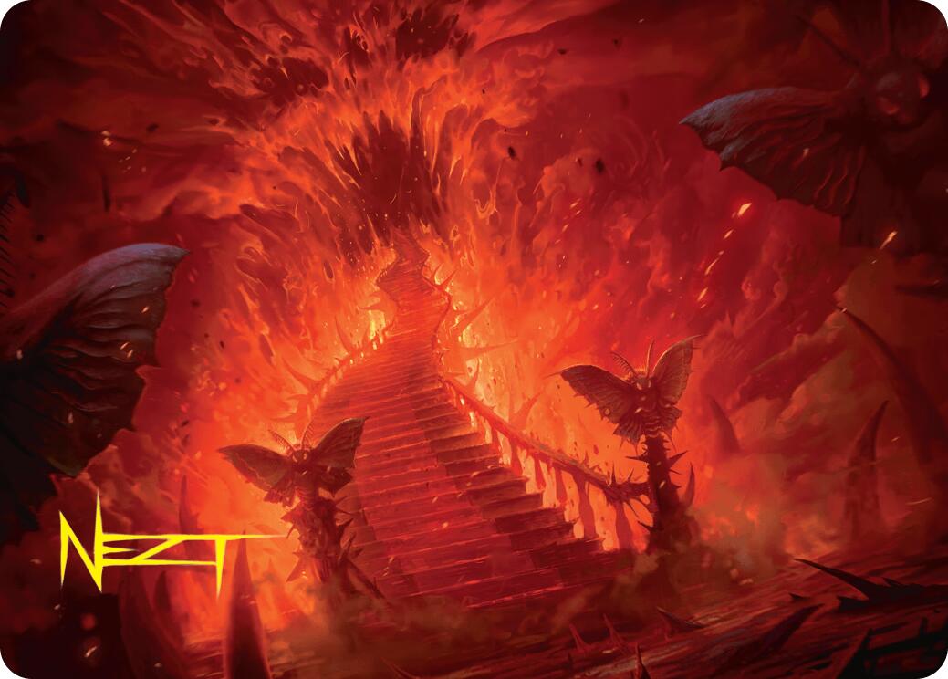 Image of Mountain Art Card (Gold-Stamped Signature) [Duskmourn: House of Horror Art Series]