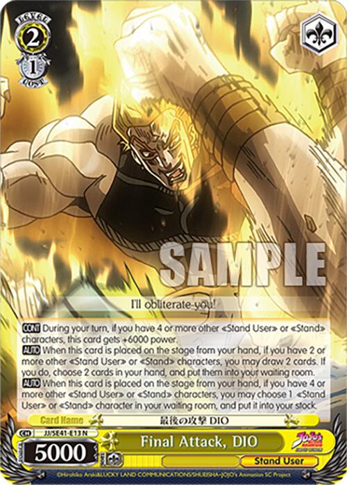 Image of Final Attack, DIO (JJ/SE41-E13 N) [JoJo's Bizarre Adventure: Golden Wind]