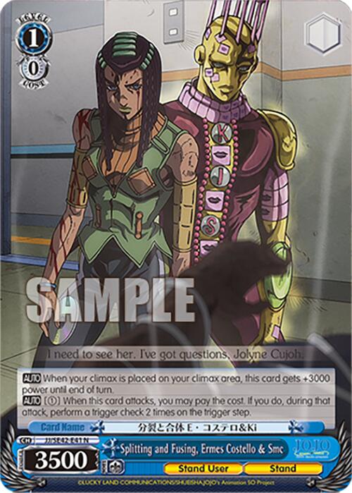 Image of Splitting and Fusing, Ermes Costello & Smc (JJ/SE42-E41 N) [JoJo's Bizarre Adventure: Golden Wind]