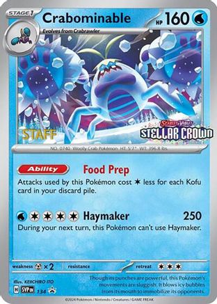 Image of Crabominable (134/142) (Staff Promo) [Scarlet & Violet: Black Star Promos]