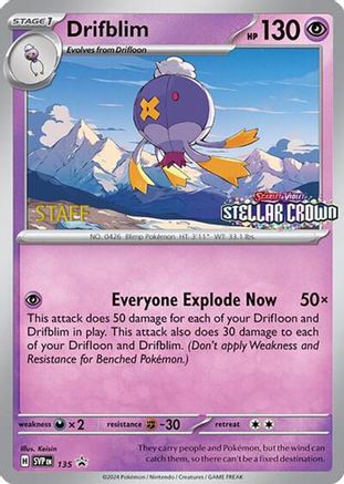 Image of Drifblim (135) (Staff Promo) [Scarlet & Violet: Black Star Promos]