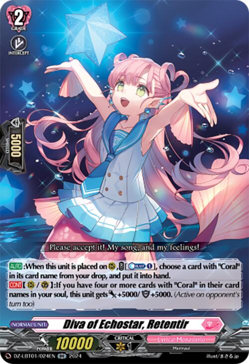 Image of Diva of Echostar, Retentir (DZ-LBT01/024EN) [Lyrical Monasterio Sparkling Stars!]