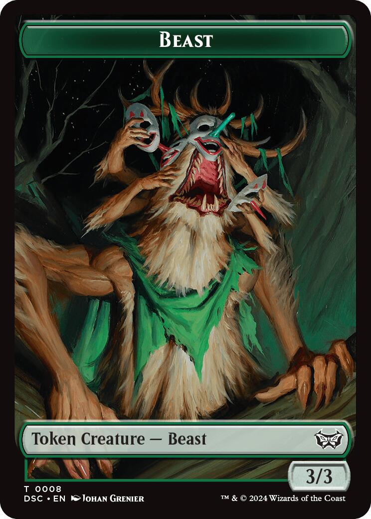 Image of Beast // Scarecrow Double-Sided Token [Duskmourn: House of Horror Commander Tokens]