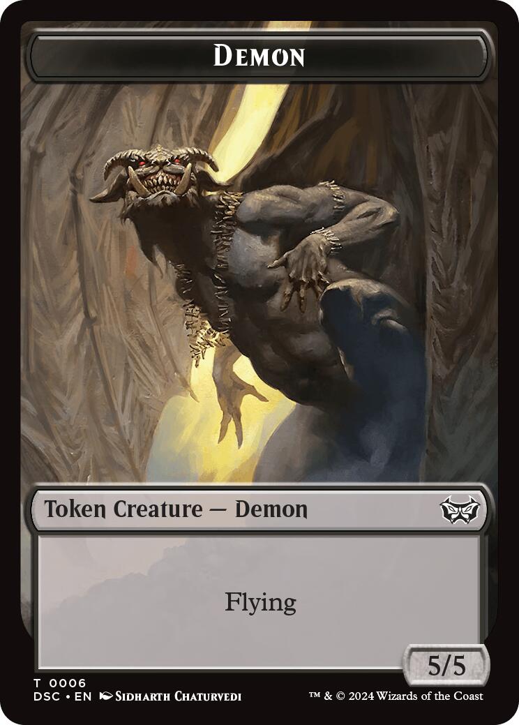 Image of Demon // Bird Double-Sided Token [Duskmourn: House of Horror Commander Tokens]