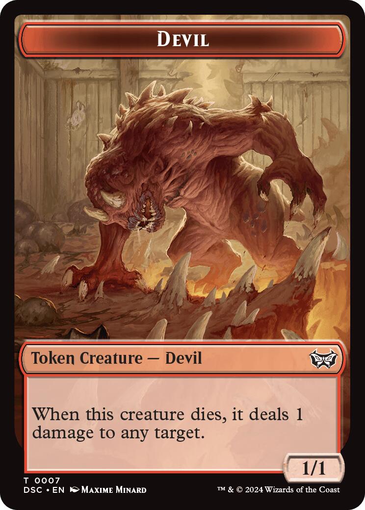 Image of Devil // Scarecrow Double-Sided Token [Duskmourn: House of Horror Commander Tokens]
