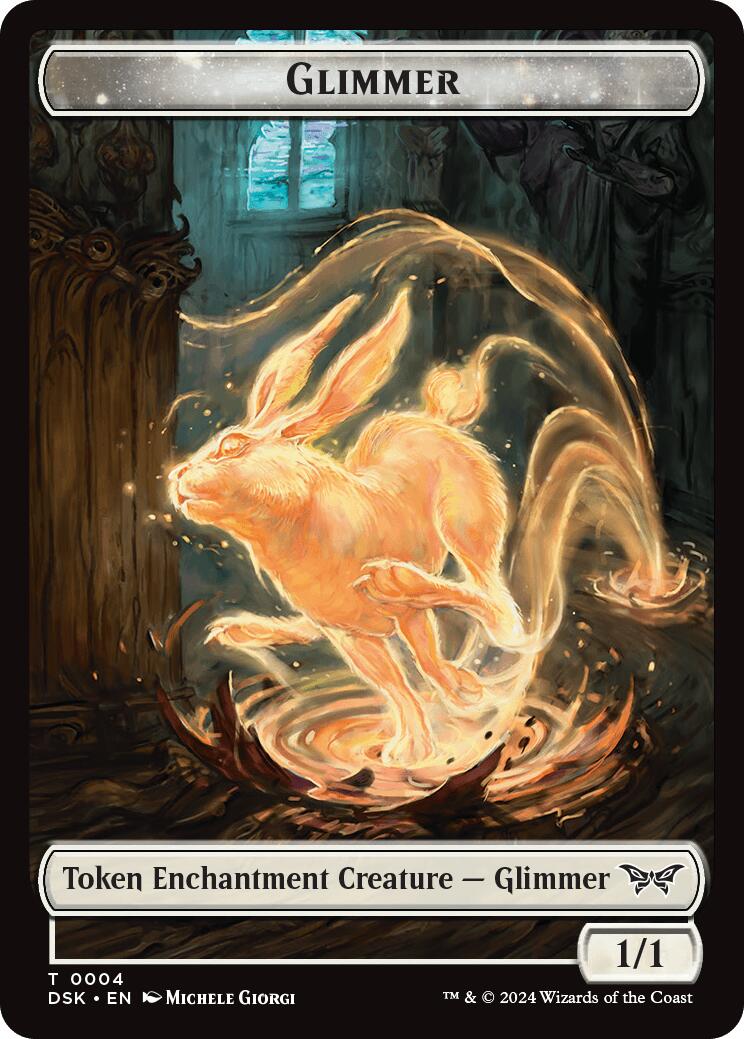 Image of Glimmer // Scarecrow Double-Sided Token [Duskmourn: House of Horror Commander Tokens]