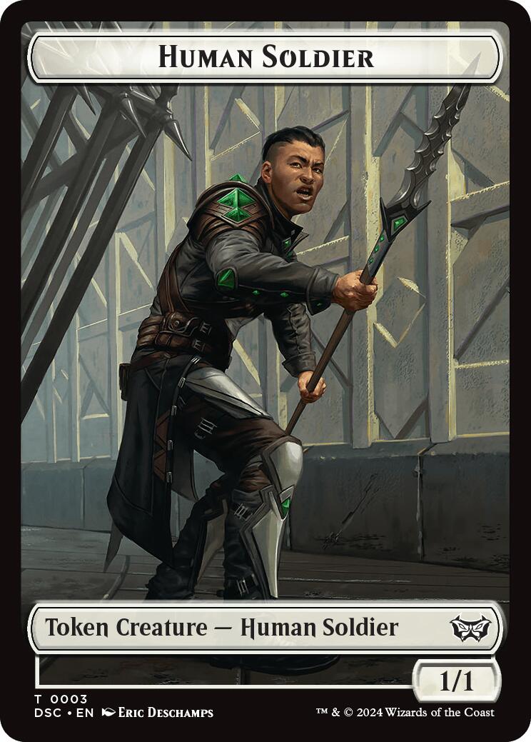 Image of Human Soldier // Scarecrow Double-Sided Token [Duskmourn: House of Horror Commander Tokens]