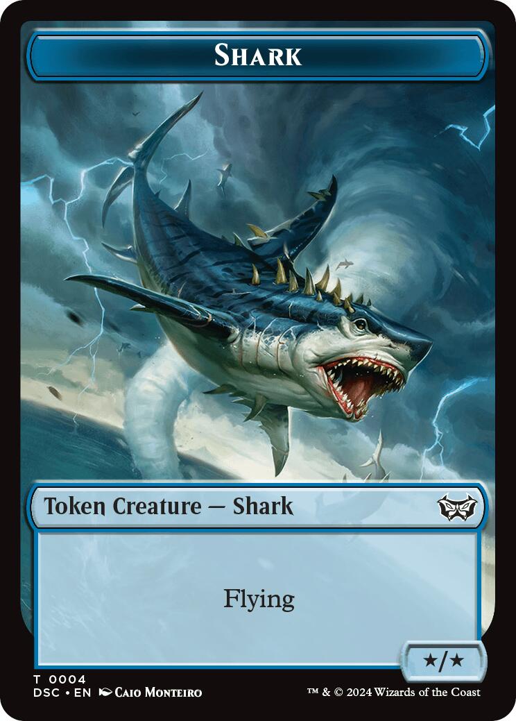 Image of Shark // Copy Double-Sided Token [Duskmourn: House of Horror Commander Tokens]