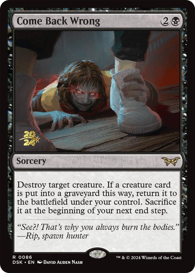 Image of Come Back Wrong (0086) [Duskmourn: House of Horror Prerelease Promos]