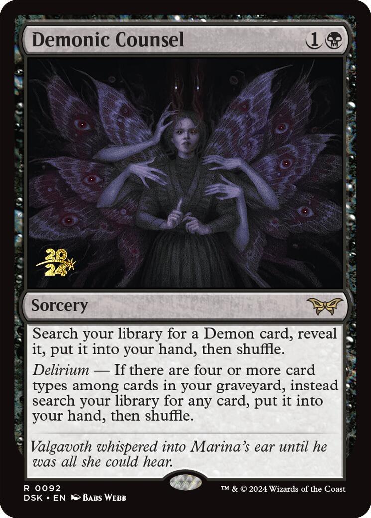 Image of Demonic Counsel [Duskmourn: House of Horror Prerelease Promos]
