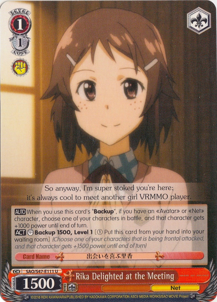 Image of Rika Delighted at the Meeting (SAO/S47-E111 U) [Sword Art Online Re: Edit]