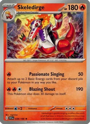 Image of Skeledirge (038/198) (Theme Deck Exclusive) [Scarlet & Violet: Base Set]