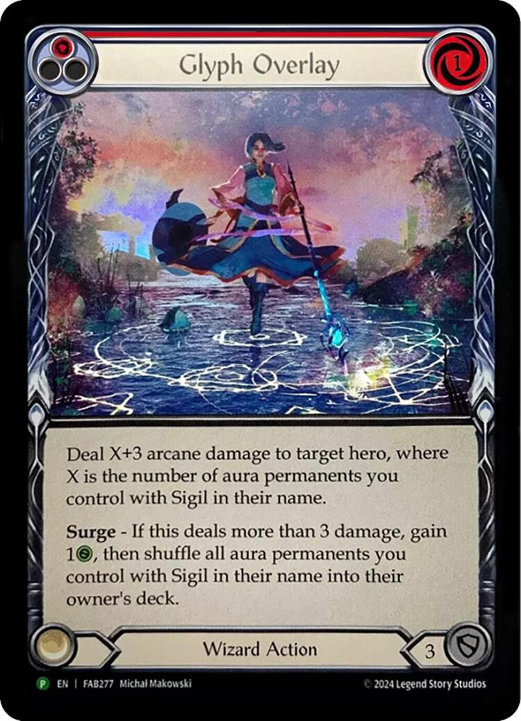 Image of Glyph Overlay (Red) [FAB277] (Promo)  Rainbow Foil