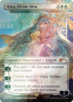 Image of Miku, Divine Diva - Elspeth Tirel (Rainbow Foil) [Secret Lair Drop Series]