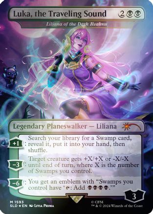 Image of Luka, the Traveling Sound - Liliana of the Dark Realms (Rainbow Foil) [Secret Lair Drop Series]
