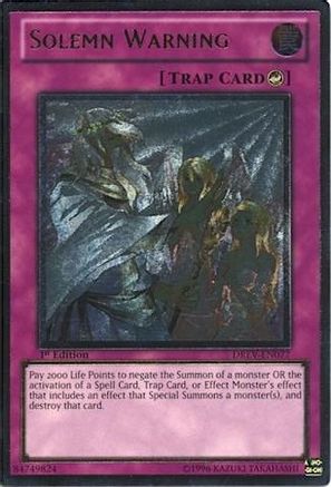 Image of Solemn Warning [DREV-EN077] Ultimate Rare