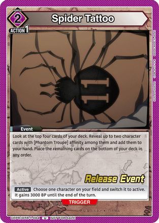 Image of Spider Tattoo (UEPR/HTR-1-064) - UE02BT HUNTER X HUNTER Release Event Cards