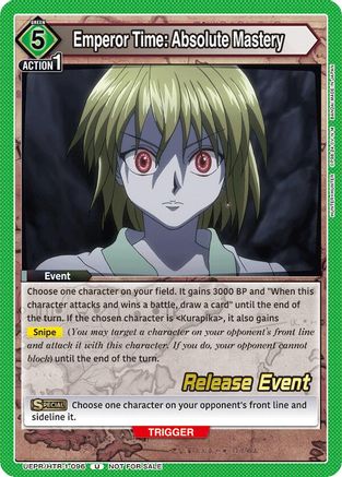 Image of Emperor Time: Absolute Mastery (UEPR/HTR-1-096) - UE02BT HUNTER X HUNTER Release Event Cards