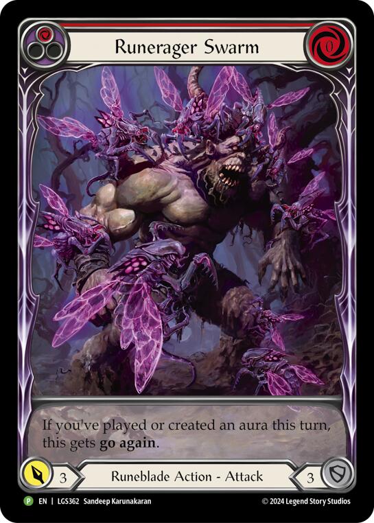 Image of Runerager Swarm (Red) [LGS362] (Promo)  Rainbow Foil