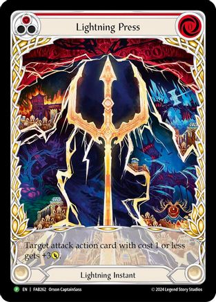Image of Lightning Press (Red) (Extended Art) [FAB262] (Promo)  Rainbow Foil