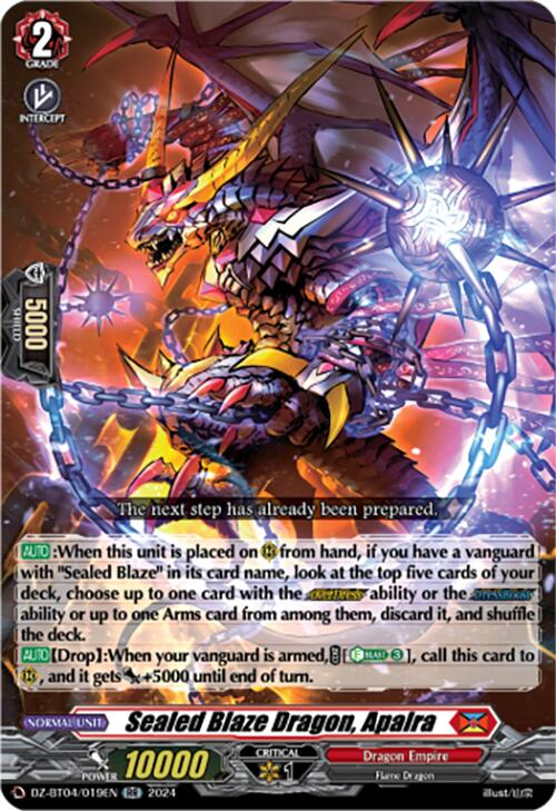 Image of Sealed Blaze Dragon, Apalra (DZ-BT04/019EN) [Destined Showdown]