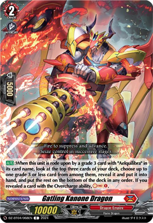 Image of Gatling Kanone Dragon (DZ-BT04/068EN) [Destined Showdown]