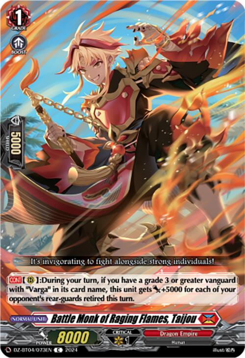 Image of Battle Monk of Raging Flames, Taijou (DZ-BT04/073EN) [Destined Showdown]
