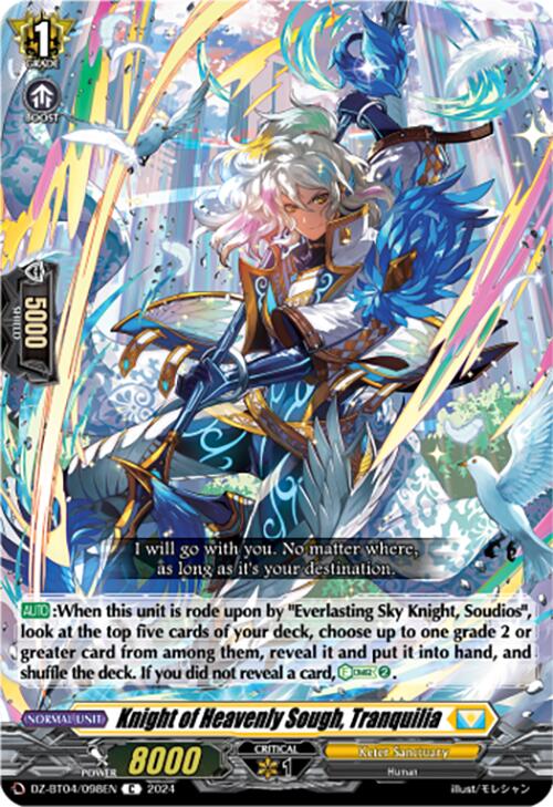 Image of Knight of Heavenly Sough, Tranquilia (DZ-BT04/098EN) [Destined Showdown]