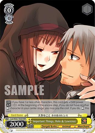 Image of Important Things, Holo & Lawrence (Gok/WS02-TE02R RRR) [Dengeki Bunko]