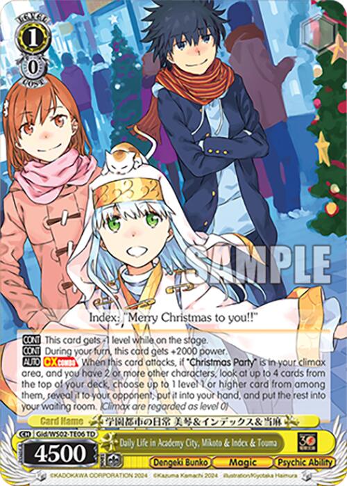 Image of Daily Life in Academy City, Mikoto & Index & Touma (Gid/WS02-TE06 TD) [Dengeki Bunko]