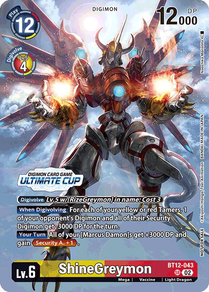 Image of ShineGreymon [BT12-043] (Ultimate Cup 2024) [Across Time]