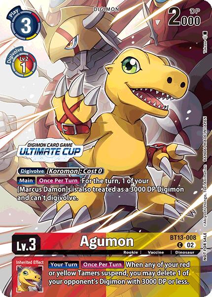 Image of Agumon [BT13-008] (Ultimate Cup 2024) [Versus Royal Knights Booster]