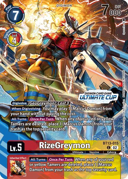 Image of RizeGreymon [BT13-015] (Ultimate Cup 2024) [Versus Royal Knights Booster]