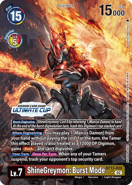 Image of ShineGreymon: Burst Mode [BT13-020] (Ultimate Cup 2024) [Versus Royal Knights Booster]
