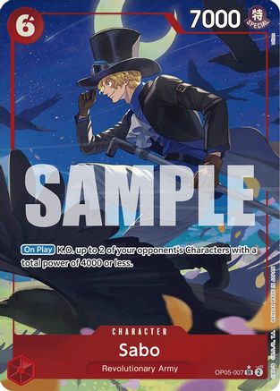 Image of Sabo (OP05-007) (Alternate Art) [Premium Booster -The Best-]