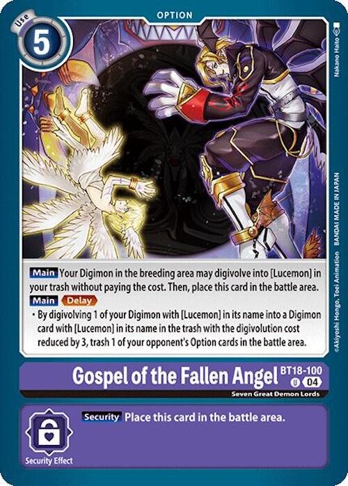 Image of Gospel of the Fallen Angel [BT18-100] [Release Special Booster Ver.2.0]