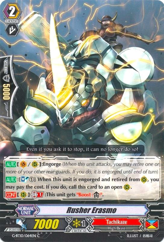 Image of Rusher Erasmo (G-BT10/064EN) [Raging Clash of the Blade Fangs]