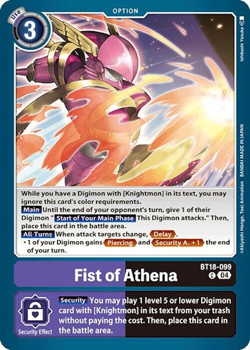Image of Fist of Athena [BT18-099] [Release Special Booster Ver.2.0]