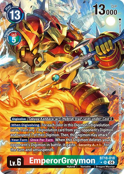 Image of EmperorGreymon [BT18-018] (Alternate Art) [Release Special Booster Ver.2.0]