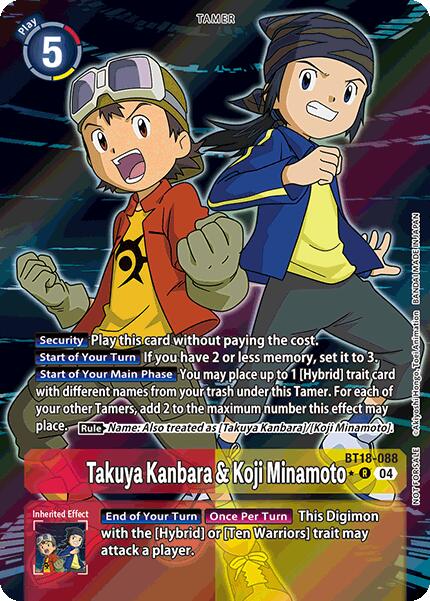 Image of Takuya Kanbara & Koji Minamoto [BT18-088] (Release Special Booster Ver.2.0: Box Promotion Pack) [Release Special Booster Ver.2.0]