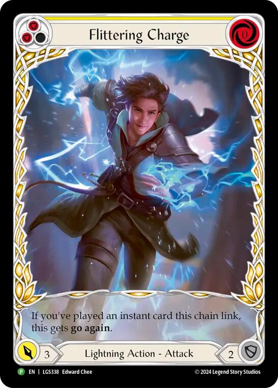 Image of Flittering Charge (Yellow) (Extended Art) [LGS338] (Promo)  Rainbow Foil