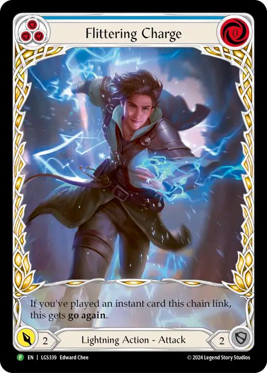 Image of Flittering Charge (Blue) (Extended Art) [LGS339] (Promo)  Rainbow Foil
