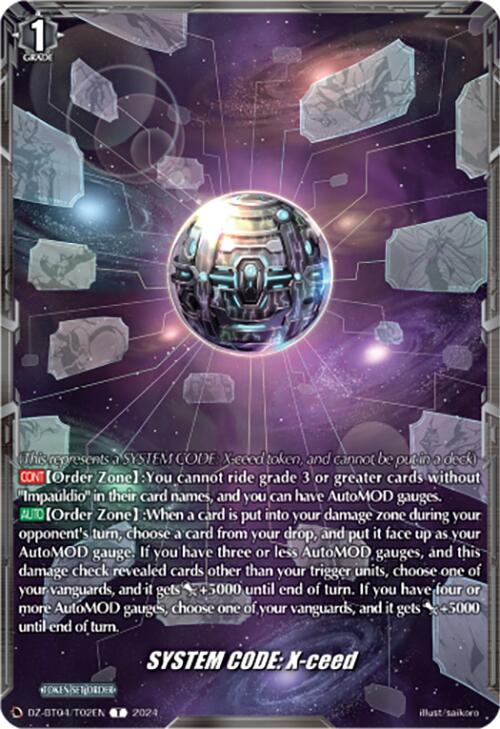 Image of SYSTEM CODE:X-ceed Token (DZ-BT04/T02EN) [Destined Showdown]