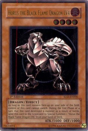 Image of Horus The Black Flame Dragon LV4 [SOD-EN006] Ultimate Rare