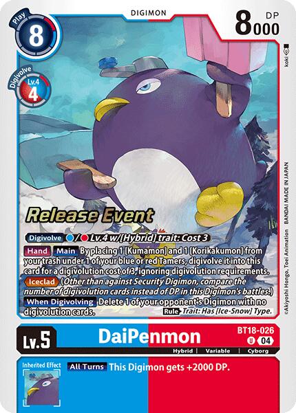 Image of DaiPenmon [BT18-026] [Release Special Booster Ver.2.0 Promos]