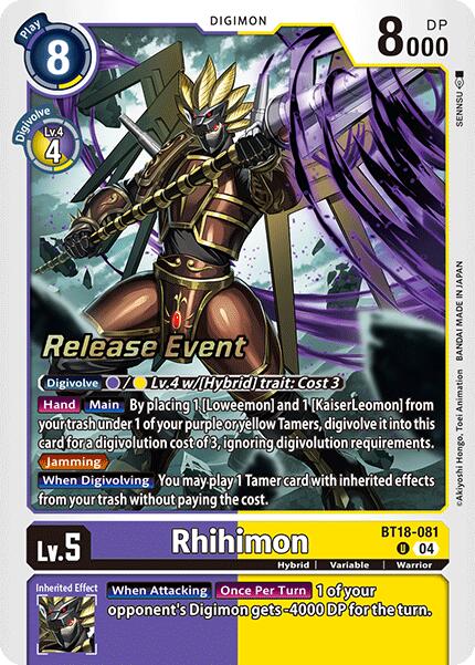 Image of Rhihimon [BT18-081] [Release Special Booster Ver.2.0 Promos]