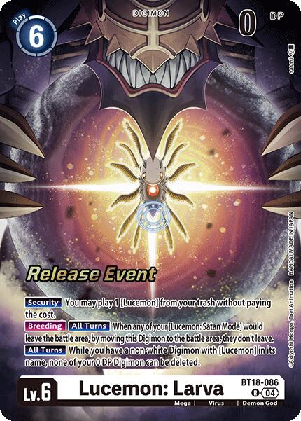 Image of Lucemon: Larva [BT18-086] [Release Special Booster Ver.2.0 Promos]