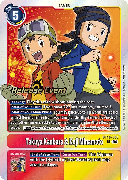 Image of Takuya Kanbara & Koji Minamoto [BT18-088] [Release Special Booster Ver.2.0 Promos]