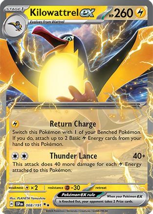 Image of Kilowattrel ex (068/191) [Scarlet & Violet: Surging Sparks]