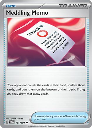 Image of Meddling Memo (181/191) [Scarlet & Violet: Surging Sparks]